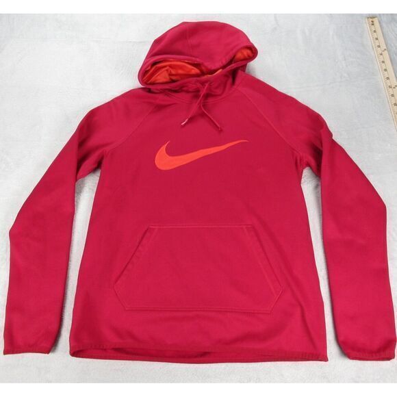 Nike Hoody Womens Small‎ Maroon Dri Fit Logo Center Swoosh Fleece Sweatshirt - Picture 1 of 14